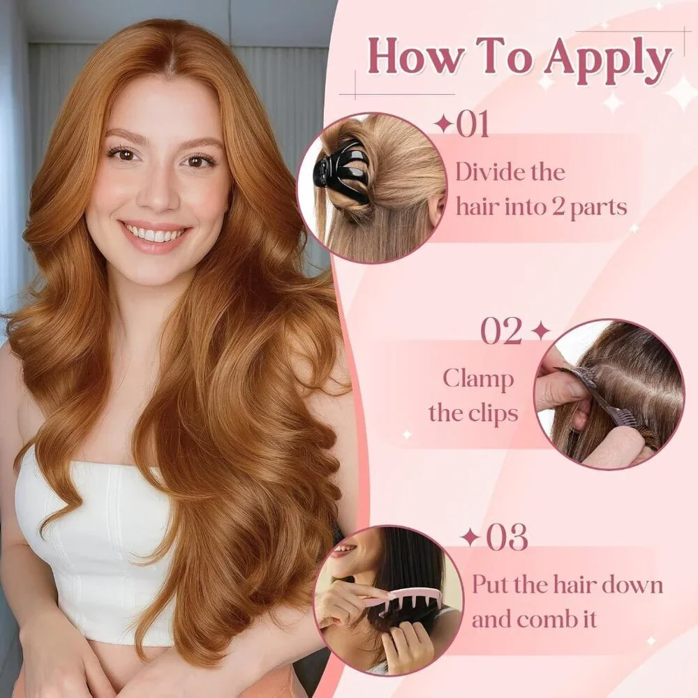 Clip In Hair Extensions Human Hair 8 Inches Medium Brown Dark Blonde Voluminous